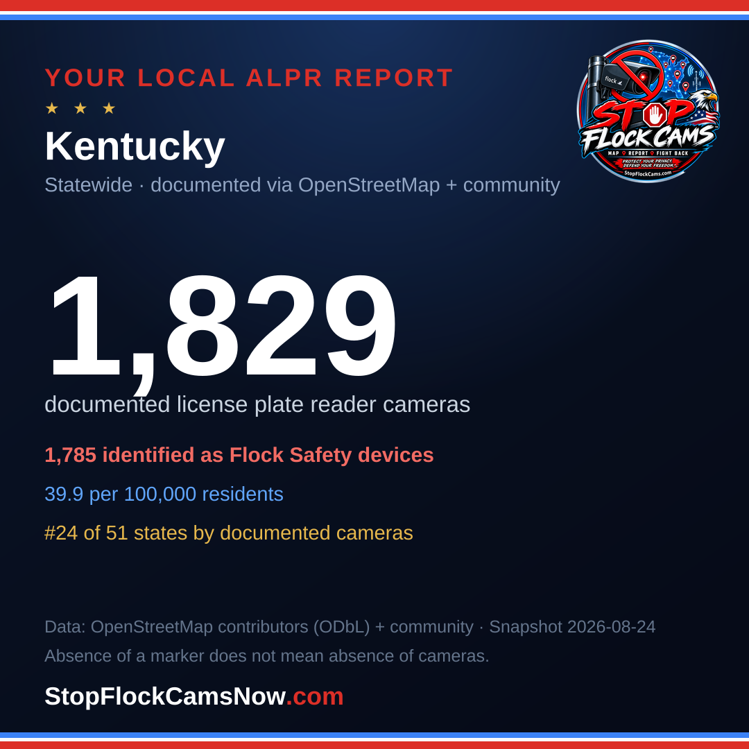 Shareable ALPR statistics card for Kentucky